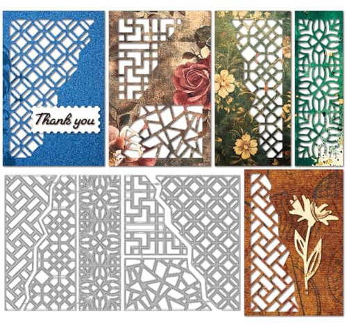 MAYJOYDIY Stanzschablonen Für Hintergrundrahmen Unregelmäßiger Rand Metallstanzungen Rechteckiger Nistrahmen Prägevorlagen Aus Karbonstahl Für Kartenherstellung DIY Scrapbooking Albumdekoration