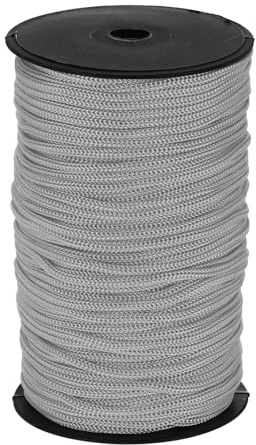 sourcing map 5mm Polypropylene Rope Braided Ropes, 100m Nylon Rope Hollow Utility Cord for Clothesline, Camping, Hiking, Outdoor, Dark Grey