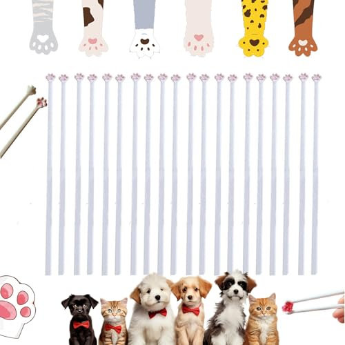 Meowgic- Lot de 10 baguettes antidérapantes mignonnes et uniques avec empreintes de pattes roses mignonnes et uniques - Cadeau pour les amoureux des chats