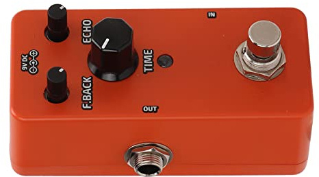 Mini Analog Delay Pedal, Vintage Warm Retro Sound für E-Gitarre | Warme Verzögerungseffekte, True Bypass mit LED-Anzeige, Kompaktes Metallgehäuse, Mix- und Repeat-Regler