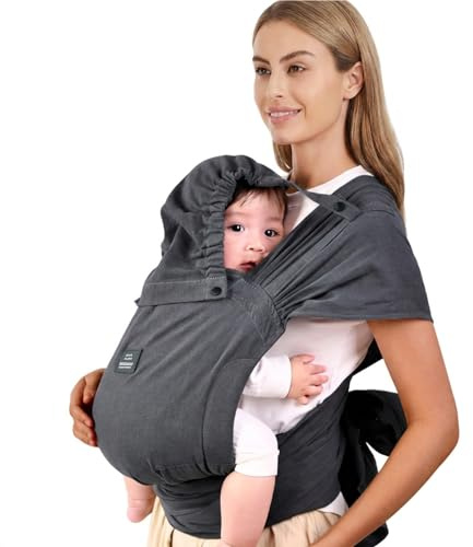 Bebamour Porte-bébé pour nouveau-né, taille unique, facile à porter,Grey