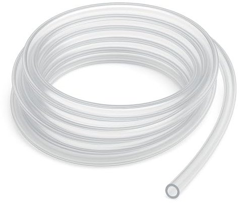 5mm x 7mm Clear Flexible Hose Pipe. PVC Tubing - Food Grade Plastic Tube - Suitable to use for Air, Water, Fuel and Food Lines 5 Metre (16.40 Ft)