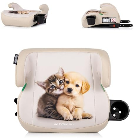 Chipolino Kindersitzerhöhung Go Boost i-Size Isofix (125-150cm) Getränkehalter beige