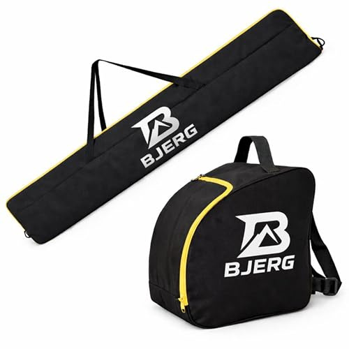 Vov.Vov BJERG Skitasche & Skischuhtasche Set – wasserdichte Ski Tasche/Hülle/Cover – Skischuh Tasche & Ski Transporttasche – Für Ski - Made in EU