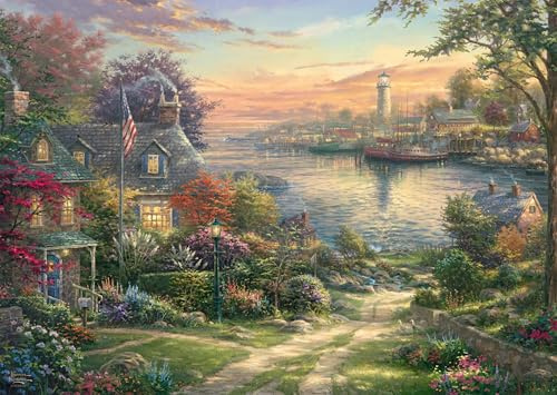 Thomas Kinkade New England Harbor Puzzle, 2000 Teile, Mehrfarbig, 70 x 10 cm