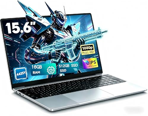 CHIFUYOU 2026 Laptop computer 15.6-inch 512 GB SSD 16 GB DDR3 RAM office laptop computer 4425Y up to 1.7 GHz, 1920 × 1080 Full HD, Win 11, Wi-Fi 5 and Bluetooth compatible