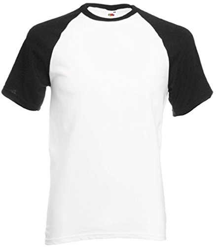 Fruit of the Loom Baseball T-Shirt weiss/schwarz,S
