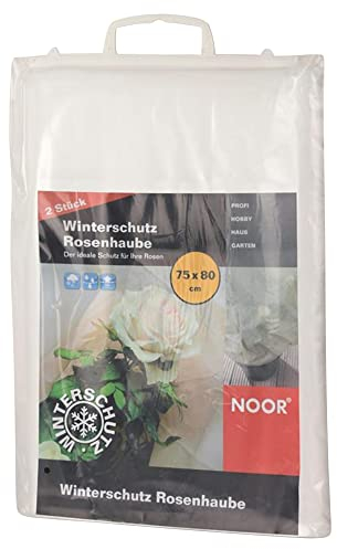 NOOR Winterschutz Rosenhaube 2er Pack (75 x 80cm) in weiß I Frostschutz für Pflanzen I Umweltfreundliche Haube zum Kälteschutz für Rosenbüsche
