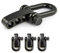 Ganzoo Grilletes de Acero Inoxidable, Rectos, con Bloqueo Giratorio Ajustable, Juego de 3, Brazalete de Bricolaje, Inoxidable, Ideal con Paracord 550 Negro M