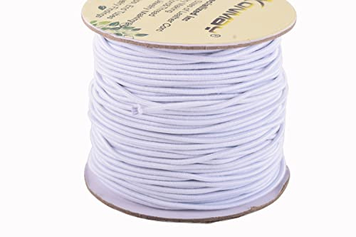 KONMAY 1.5mm 45 Meters Runde Elastische Schnur,Elastic-Kordel,Elastische Perlenschnur Elastisch Band Zum Nähen und Handwerk, GummiKordel,Elastische PerlenschnurWeiß