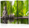 RAUMTEILER/PARAVENT B&D XXL Raumteiler Spa Zen Buddha Foto Paravent 225x172 cm beidseitig auf Vlies-Leinwand Bedruckt Trennwand Spanische Wand Sichtschutz Raumtrenner Home Office grau grün