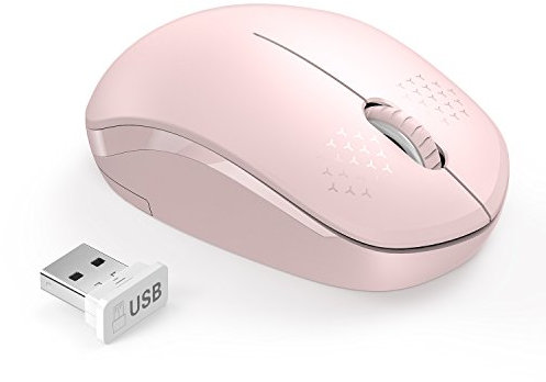seenda Wireless Mouse, 2.4G Noiseless Mouse with USB Receiver Portable Computer Mice for PC, Tablet, Laptop, Notebook with Windows System - Pink