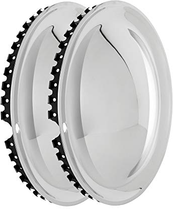 Moon Caps 14 Zoll (4X) Edelstahl poliert Radzierblenden Radkappen Radblenden~