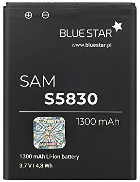 Bluestar Akku Ersatz kompatibel mit Samsung Galaxy Gio (S5670) 1300 mAh Austausch Batterie Accu EB494358VU