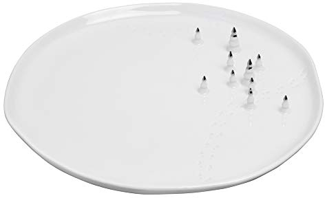 Räder Living 89850 - Piatto piatto in porcellana, motivo: abete, colore: argento, Ø 32 cm