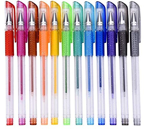 Lumpur Glitzer-Gelstifte, 12 Stück duftende Glitzer-Gelstifte – Gel-Kunst-Stifte – für Erwachsene, Malbücher, Basteln, Kritzeln (12 Stück)