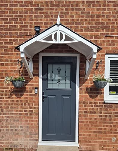 UK CANOPIES Rockingham Door Canopy, Porch Canopy, Rain Shelter For Door - Easy-To-Install, No Maintenance, Depth74.5xW149xH97cm