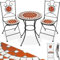 tectake® Ensemble Table et Chaises en Mosaïque Table de Bistrot Bar Salon de Jardin Exterieur, Structure en Acier lâqué époxy, Mobilier de Jardin Amenagement Balcon Terrasse