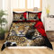 Homewish Leopard Bettbezug, Cheetah Bettwäscheset Rose Blume Trösterbezug 155x220, Für Kinder Jungen Teenager Frauen Schlafzimmer Dekor, African Safari Tier Bettbezug Mit 1 Kissenbezug, Braun