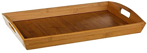 Hogar y Mas Bandeja Bambu Natural con Asas para Servir 45CM