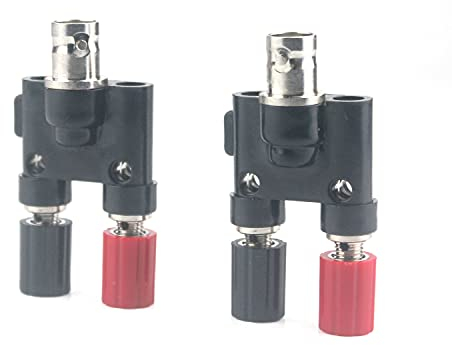 Aoowei BNC Weiblich Stecker auf Dual 4mm Weiblich Bananenbuchse Binding Post Koaxial-Adapter für Oszilloskop-Kabel aus 2 Stücke