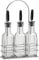 Argon Tableware Olive Oil Bottles with Stands - 250ml - Pack of 3 - Dishwasher Safe Kitchen Glass Olive Oil Dispenser Cruet with Dust Cap, Cork Stopper and Tapor Pourer Top for Soy Sauce, Vinegar