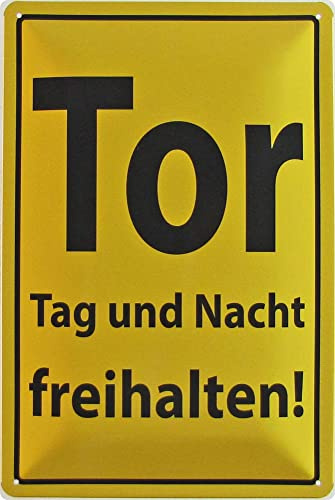 Metall Schild 20x30cm Tor Tag Und Nacht Freihalten Warnschild Blechschild
