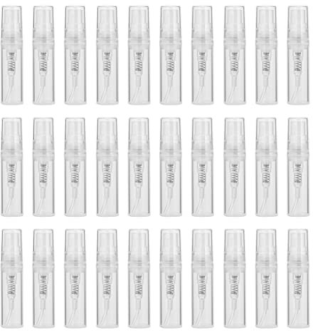 Yicare Mini botellas de spray pequeñas atomizador, botella vacía, 30 unidades, 2 ml, botella vacía de muestra, rociador para perfume líquido herramienta de maquillaje