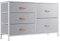 Nicehill Tall Chest of Drawers for Bedroom, Storage Drawer Organizer, Fabric Drawers for Closet, Living Room, Hallway, Entryway, Light Grey