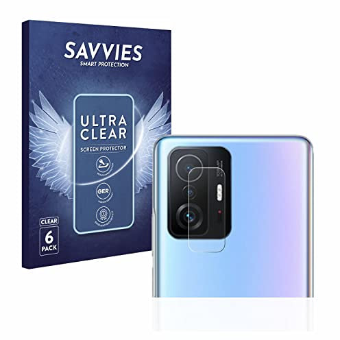savvies (6 Pezzi Pellicola Protettiva per Xiaomi 11T Pro (SOLO Fotocamera) Protezione Schermo Trasparente