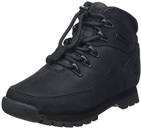 Timberland Euro Rock, Stivali Unisex - Bambini e ragazzi, Nero (Black Nubuck), 36 EU