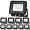 Lospitch 10x 10W SMD LED Strahler Fluter IP66 Flutlicht, Superhell LED Fluter, Leuchtmittel Scheinwerfer Warmweiß Wandstrahler Außenstahler Leuchtmittel 85-260V AC