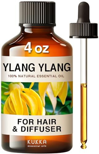 Kukka Ylang Ylang ätherisches Öl [100% NATURREIN] Für Diffusion, natürliche Haut - und Haarpflege, Aromatherapie, Selbstherstellung von Seife und Kerzen (118ml)