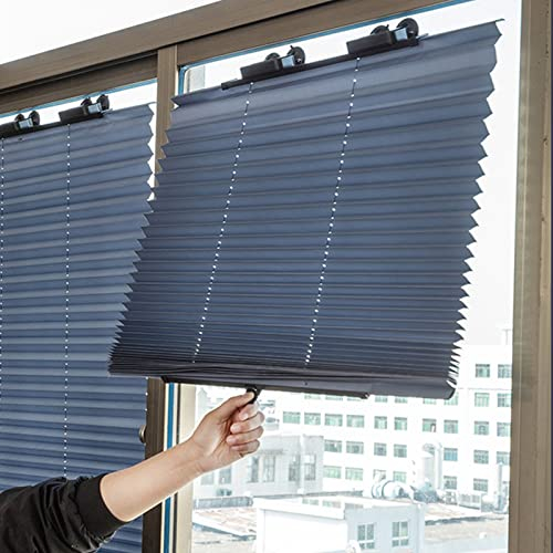 Dachfenster-Plissee mit Saugnäpfen,Sonnenschutz Thermorollo, Verdunklungsrollo ohne Bohren,Einziehbarer Auto Sonnenblende, Sichtschutz,UV-Schutz, Für Küche,Büro,Autofenster (80x140cm/31.5x55.1in)