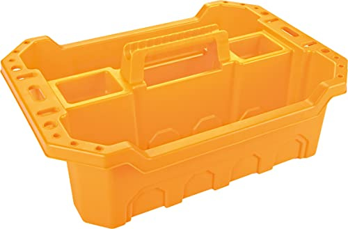 Heavy Duty Impact Resistant Open Tool Tote Large. Tool Box with Handle. Tool Organiser for Electricians, plumbers, household storage