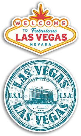 2 x 10 cm Las Vegas Vinyl-Aufkleber – Amerika USA USA USA Casino Party Urlaub Stadt Reise Geschenk #78527