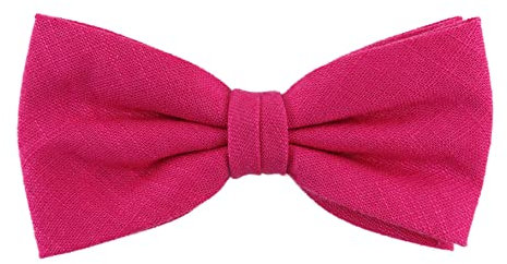 TigerTie Papillon in tinta unita, fiocco prelegato, 100% lino + scatola portaoggetti, Magenta, Taglia unica