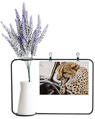 no/no m Animal Leopard Artificial Lavender Flower Vase Bottle Card