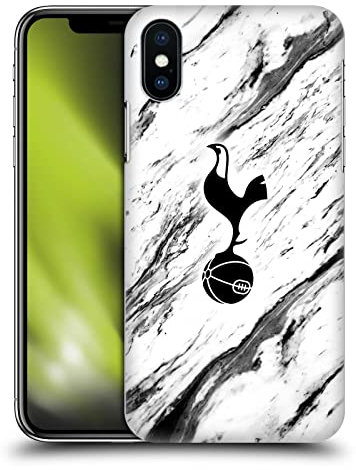 Head Case Designs Officially Licensed Tottenham Hotspur F.C. Black And White Marble Badge Hard Back Case Compatible With Apple iPhone X/iPhone XS
