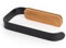 KAZAI.® Porte-Rouleau de Papier Toilette Leif - Fixation Murale & Auto-adhésif (sans Perçage) | Acier Inoxydable & Véritable Bois de Bambou | Support Papier Salle de Bain | Noir Mat