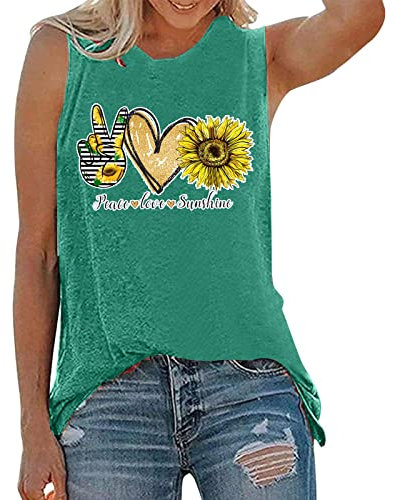 YUE Damen Sommer Casual Tank Top Ärmellos Unterhemd Sommer Basic Tanktop Sexy Tank Top Lose Oberteile Loose Fit Basic Shirts Große Größen Noos Top