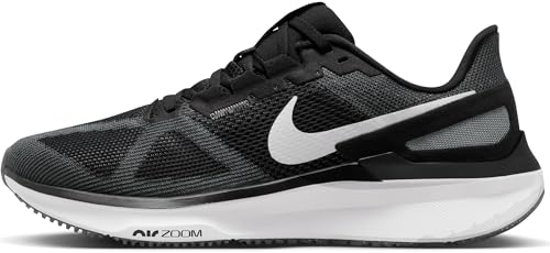 Nike Herren Air Zoom Structure 25 Sneaker, Black White Iron Grey, 42 EU