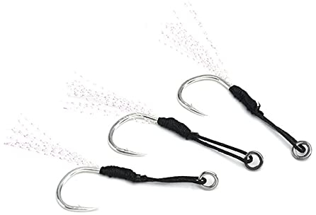 GRFIT Angeln Quick Knot Tool 6 Teile/los Metall Jig Assist Haken mit PE Line Feder Solid Ring Jigging Löffel Salzwasser Fishhook Verschiedene Angelhaken (Size : 13#)