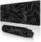 TOXXU Black Topographic Contour Large Gaming Mouse Pad with Anti-Slip Base for Keyboard, Map Extended XL Mousepad for Office and Room, Cool Desk Mat with Stitched Edges for Desk, 31.5 x 11.8 in