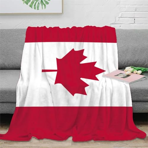 Flaggege von Kanada Nationale Flaggege Decke,weiche Und Warme Decke, Sofadecke,Flanell-Überwurfdecken Für Wohnzimmer,Bettwäsche,Sofa,Schlafzimmer,Kinder,Erwachsene, 60x80inch(150x200cm)
