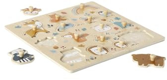 VERTBAUDET Puzzle Knopf Freunde des Waldes aus Holz, FSC® TU