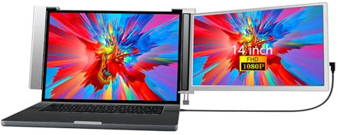 Docooler Écran d'extension pour ordinateur portable de 15,4 pouces - FHD 1920 x 1080 IPS - Double écran - Design pliable - Plug and Play - Pour ordinateurs portables de 15,6 à 17,3 pouces