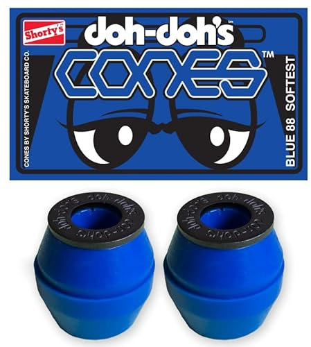 Shorty's Skateboard Bushings Doh Doh's Cones with Washers Blue 88A Softest