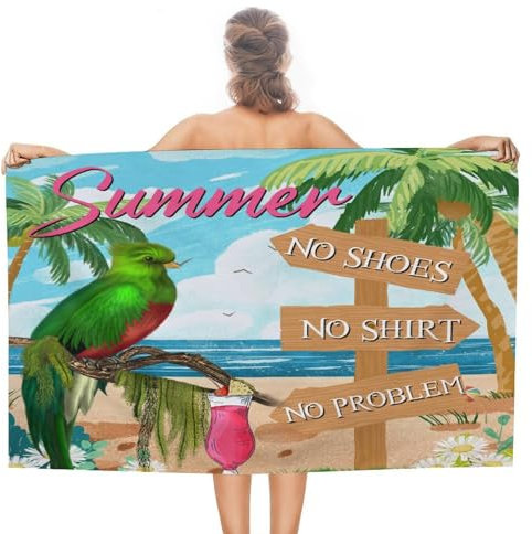 Strandtuch für Bar, offen, ohne Schuhe, ohne Hemd, vorgewaschen, sandfrei, Mikrofaser, Yoga, Badezimmer, Pool, Kreuzfahrten, Handtücher, Bauernhaus, Bier, Bar, Club, Glas, Papagei, Erwachsene,