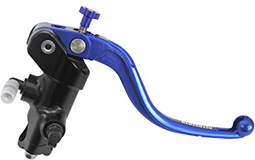 Pompa Freno - Lavorata CNC - 16X16 Con Corpo Pompa Anodizzato, Leva Fissa Corta Blu (Pomello+Leva) per HONDA CRF (CC 450) 2017-2024